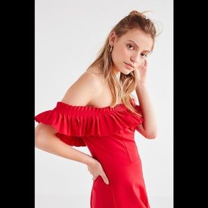 URBAN OUTFITTERS Off-The-Shoulder Heather Romper